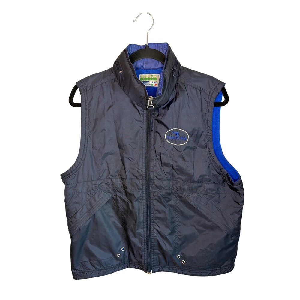 Vintage 90's Diadora Adawn Collection Navy Blue Fleece Lined Vest XXL